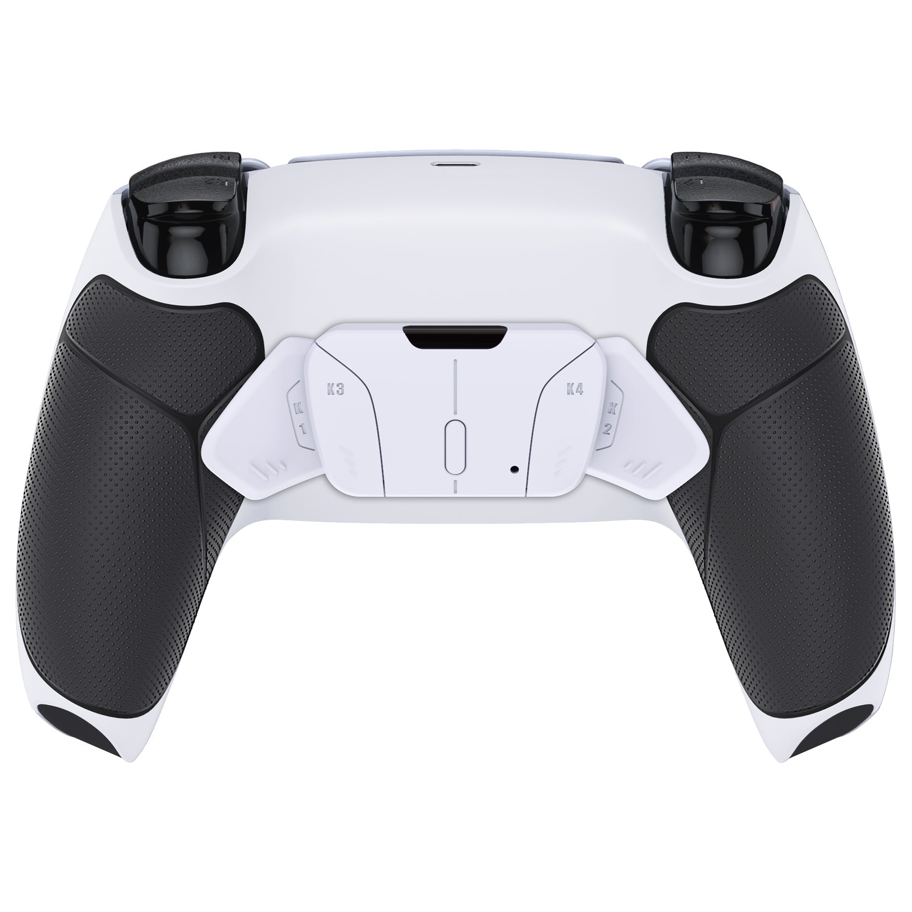 eXtremeRate Remappable RISE4 Remap Kit for PS5 Controller BDM-010/020 - Rubberized Black Grip with White Back Paddles eXtremeRate