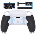 eXtremeRate Remappable RISE4 Remap Kit for PS5 Controller BDM-010/020 - Rubberized Black Grip with White Back Paddles eXtremeRate