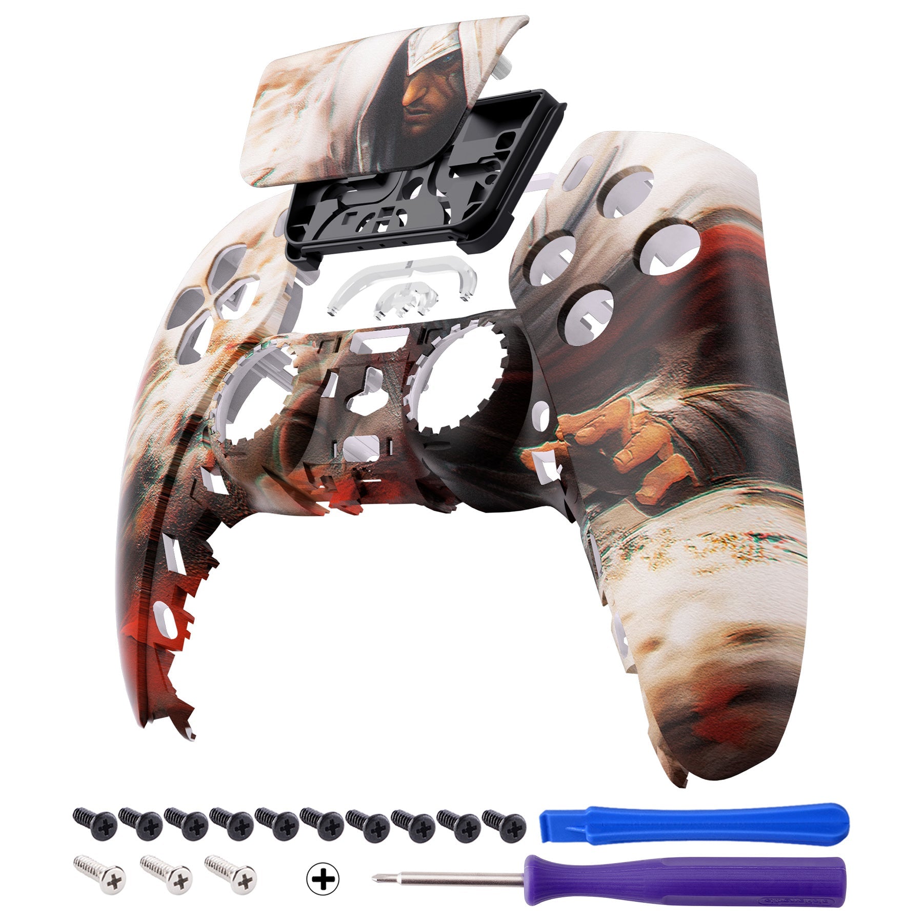 eXtremeRate Replacement Front Housing Shell with Touchpad Compatible with PS5 Controller BDM-010/020/030/040/050 - Assassin eXtremeRate