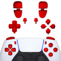 eXtremeRate Replacement Full Set Buttons Compatible with PS5 Controller BDM-030/040/050/060 - Chrome Red eXtremeRate