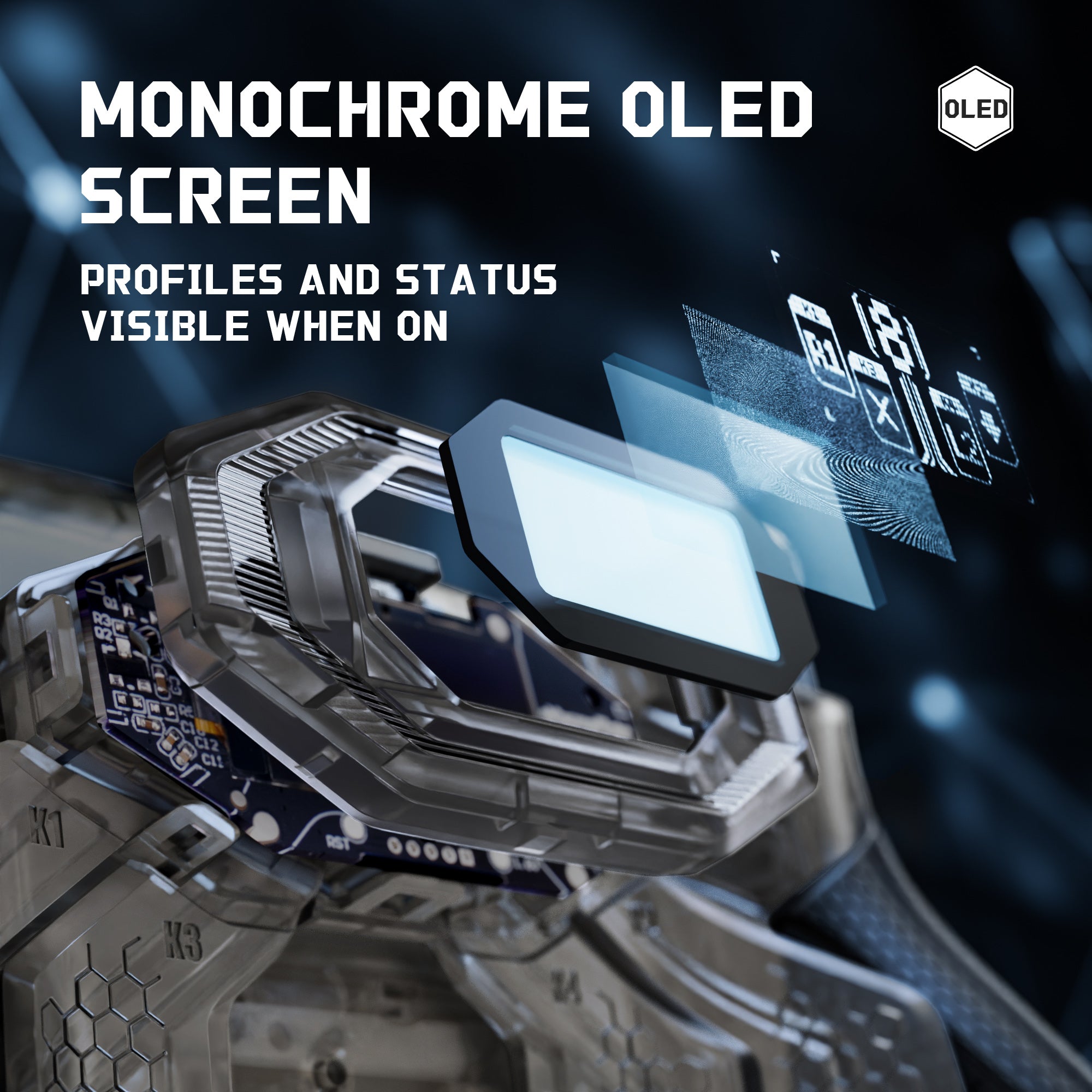 eXtremeRate BEYOND Back Paddles Kit with OLED Display & Redesigned Ergonomic Grips for PS5 Edge Controller - Rubberized Clear & Black eXtremeRate