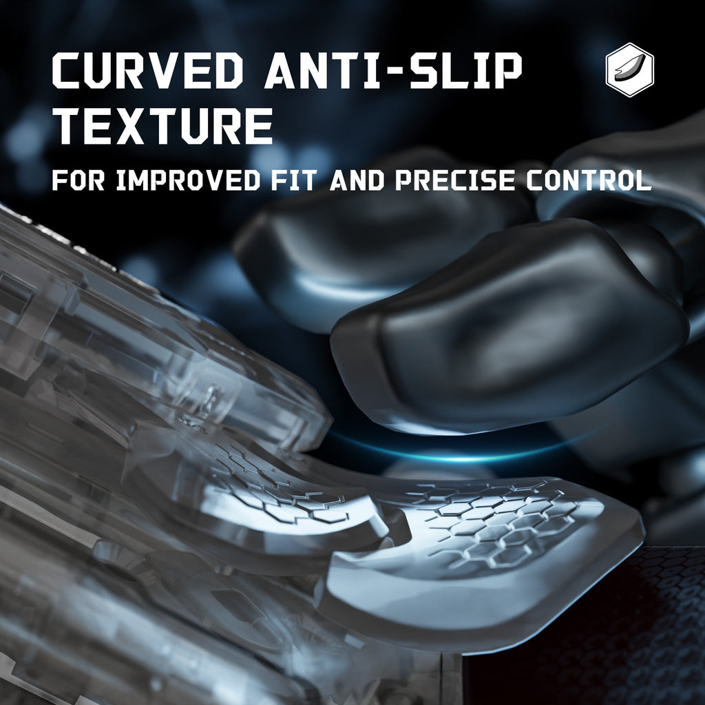 eXtremeRate BEYOND Back Paddles Kit with OLED Display & Redesigned Ergonomic Grips for PS5 Edge Controller - Rubberized Clear & Black eXtremeRate