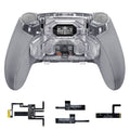 eXtremeRate BEYOND Back Paddles Kit with OLED Display & Redesigned Ergonomic Grips for PS5 Edge Controller - Rubberized Clear & Gray eXtremeRate