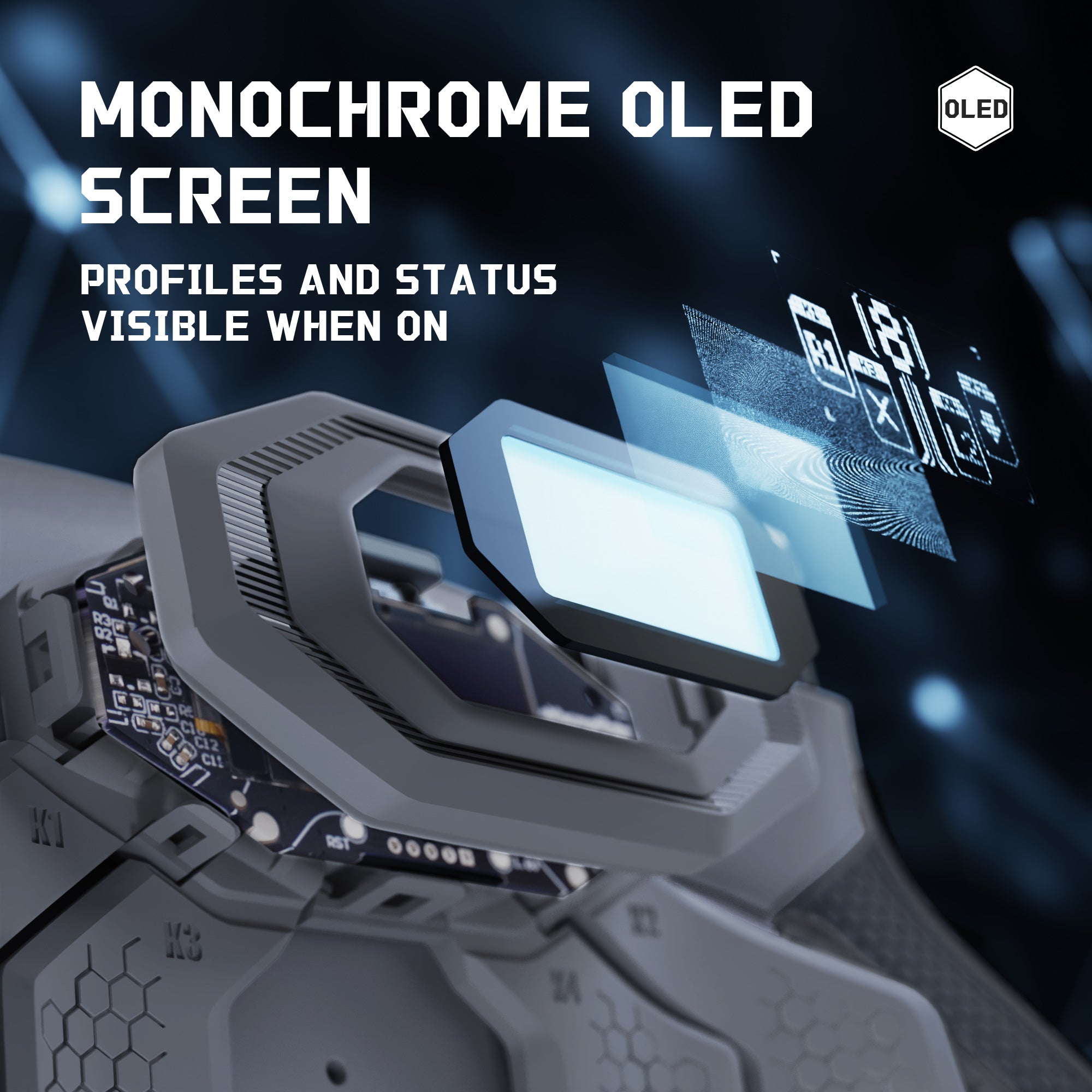 eXtremeRate BEYOND Back Paddles Kit with OLED Display & Redesigned Ergonomic Grips for PS5 Edge Controller - Rubberized New Hope Gray & Classic Gray eXtremeRate