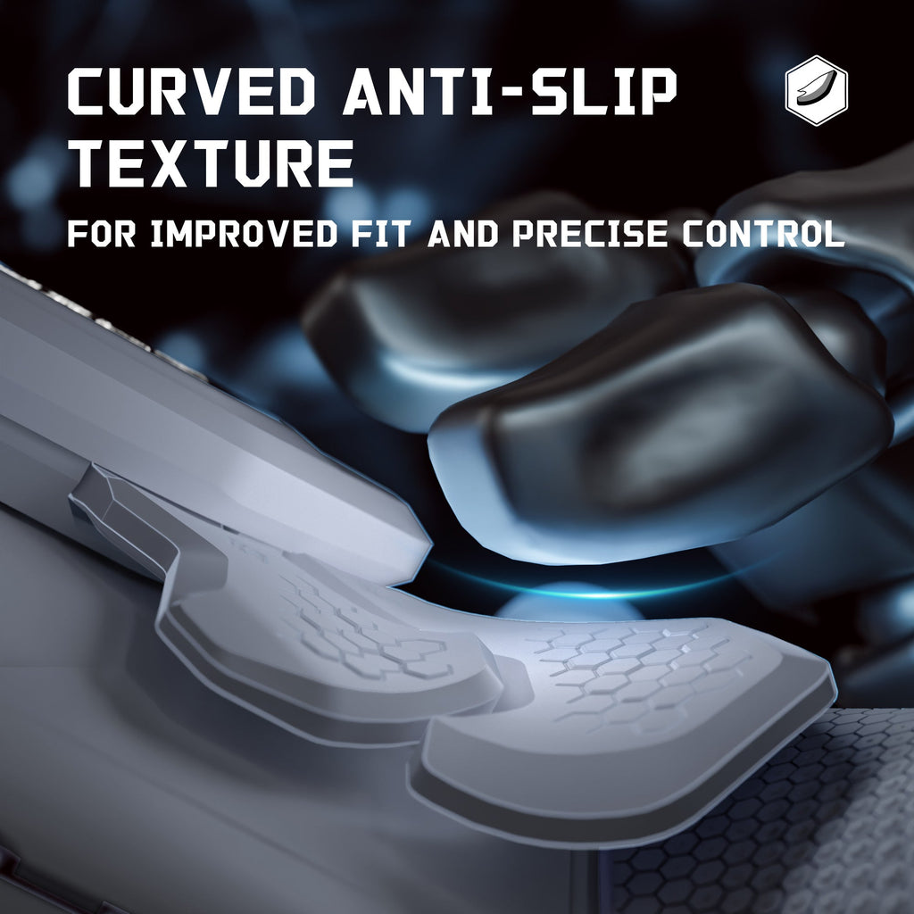 eXtremeRate BEYOND Back Paddles Kit with OLED Display & Redesigned Ergonomic Grips for PS5 Edge Controller - Rubberized New Hope Gray & Classic Gray eXtremeRate