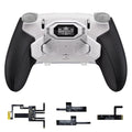 eXtremeRate BEYOND Back Paddles Kit with OLED Display & Redesigned Ergonomic Grips for PS5 Edge Controller - Rubberized White & Black eXtremeRate