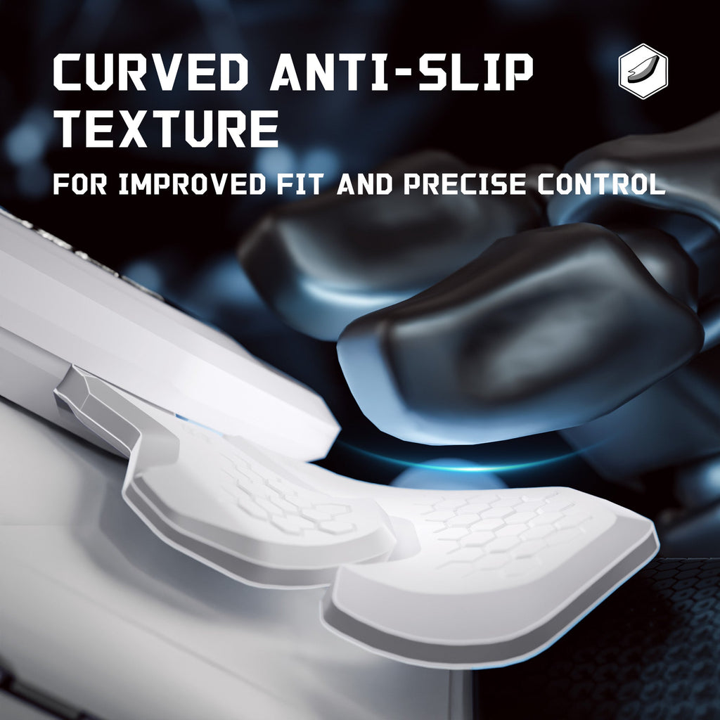 eXtremeRate BEYOND Back Paddles Kit with OLED Display & Redesigned Ergonomic Grips for PS5 Edge Controller - Rubberized White & Black eXtremeRate