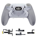 eXtremeRate BEYOND Back Paddles Kit with OLED Display & Redesigned Ergonomic Grips for PS5 Edge Controller - Rubberized White & Gray eXtremeRate