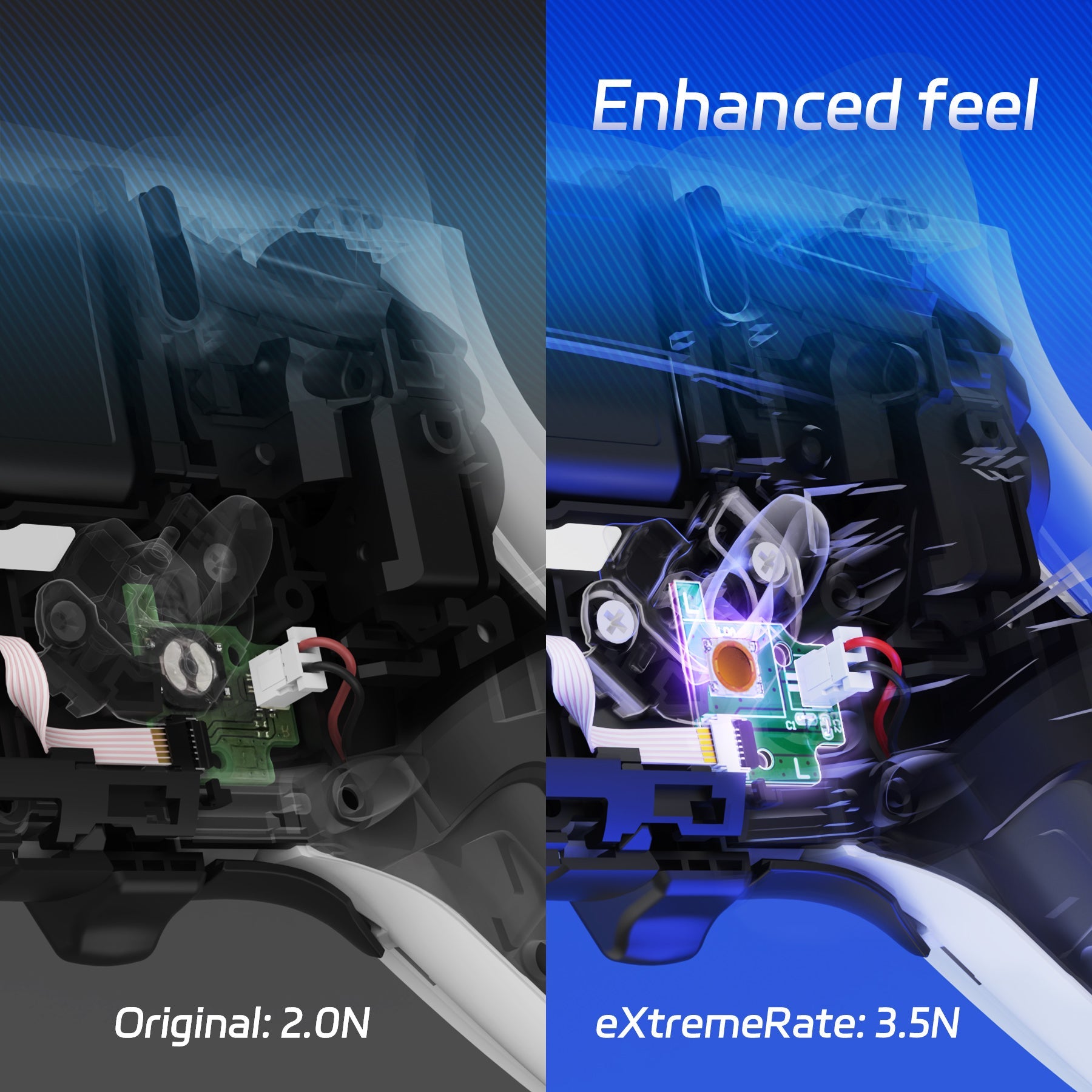 eXtremeRate Back Paddles Replacement Switch Board Kit for PS5 Edge Controller, Custom Redesigned LB RB Buttons Enhancement Repair Parts - Without Back Buttons eXtremeRate