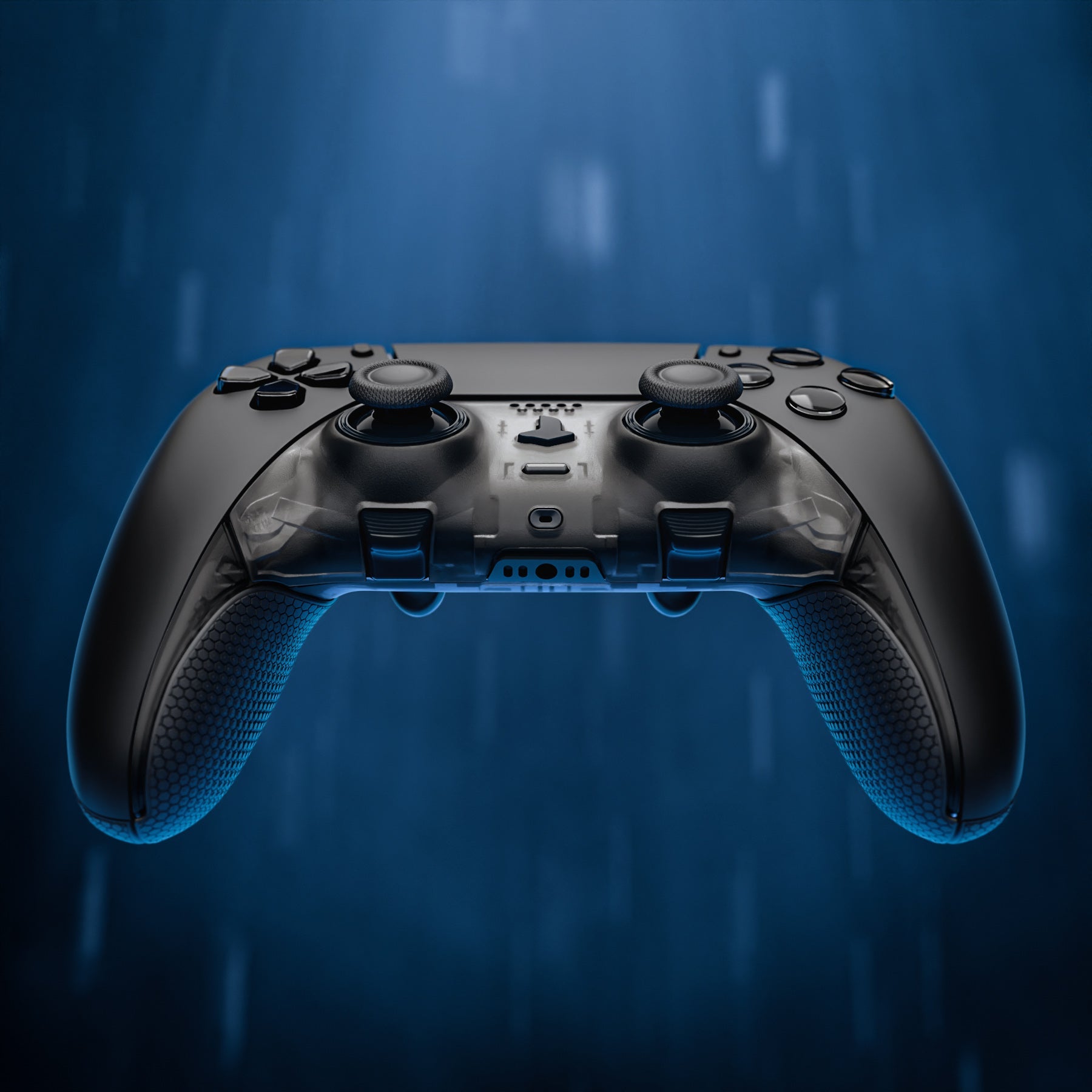 eXtremeRate Beyond-ARC Bottom Shell Kit with Rubberised Grip for PS5 Edge Controller - Clear & Black eXtremeRate
