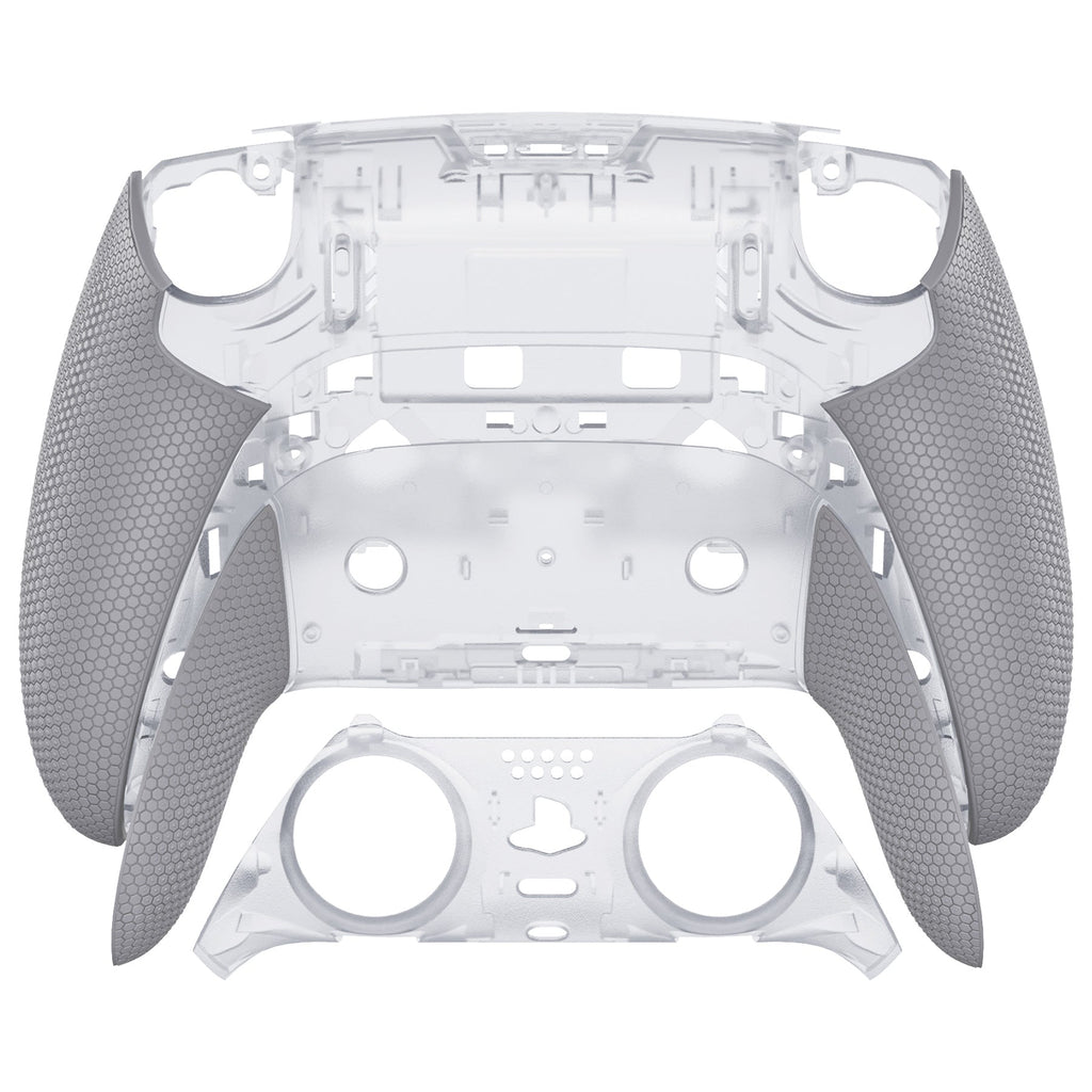 eXtremeRate Beyond-ARC Bottom Shell Kit with Rubberised Grip for PS5 Edge Controller - Clear & Gray eXtremeRate