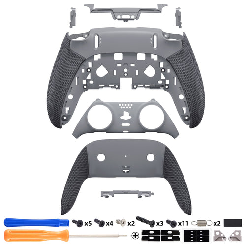 eXtremeRate Beyond-ARC Bottom Shell Kit with Rubberised Grip for PS5 Edge Controller - New Hope Gray & Classic Gray eXtremeRate