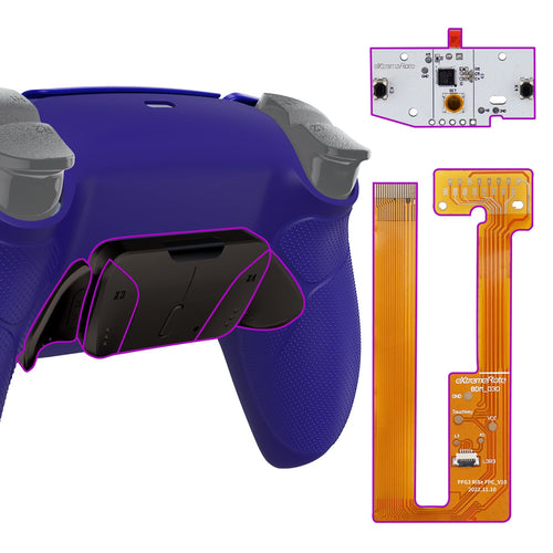 eXtremeRate Black Real Metal Buttons (RMB) Version RISE4 Remap Kit for PS5 Controller BDM-030/040/050 - Rubberized Cobalt Blue eXtremeRate
