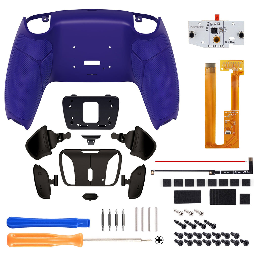 eXtremeRate Black Real Metal Buttons (RMB) Version RISE4 Remap Kit for PS5 Controller BDM-030/040/050 - Rubberized Cobalt Blue eXtremeRate