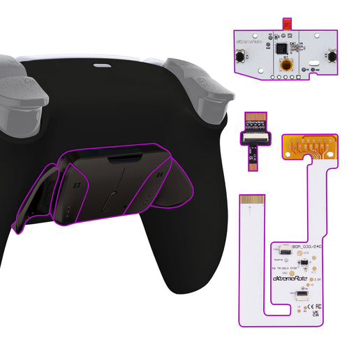 eXtremeRate Black Real Metal Buttons (RMB) Version RISE4 V3 Remap Kit for PS5 Controller BDM-030/040/050 - Black eXtremeRate