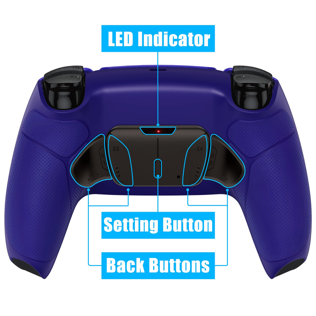 eXtremeRate Black Real Metal Buttons (RMB) Version RISE4 V3 Remap Kit for PS5 Controller BDM-030/040/050 - Rubberized Cobalt Blue eXtremeRate