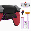 eXtremeRate Black Real Metal Buttons (RMB) Version RISE4 V3 Remap Kit for PS5 Controller BDM-030/040/050 - Rubberized Red eXtremeRate