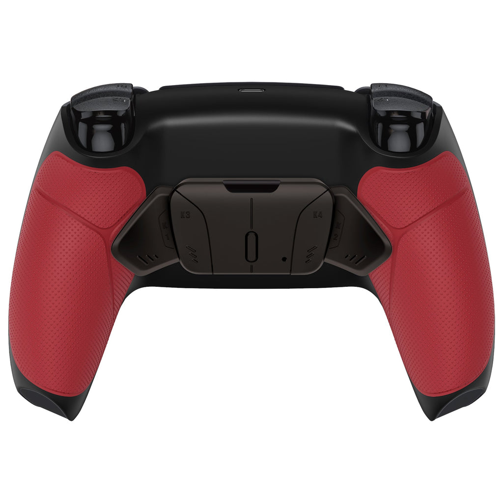 eXtremeRate Black Real Metal Buttons (RMB) Version RISE4 V3 Remap Kit for PS5 Controller BDM-030/040/050 - Rubberized Red eXtremeRate