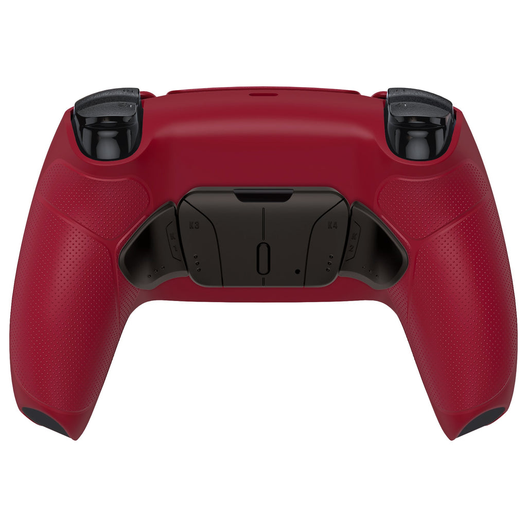 eXtremeRate Black Real Metal Buttons (RMB) Version RISE4 V3 Remap Kit for PS5 Controller BDM-030/040/050 - Rubberized Volcanic Red eXtremeRate