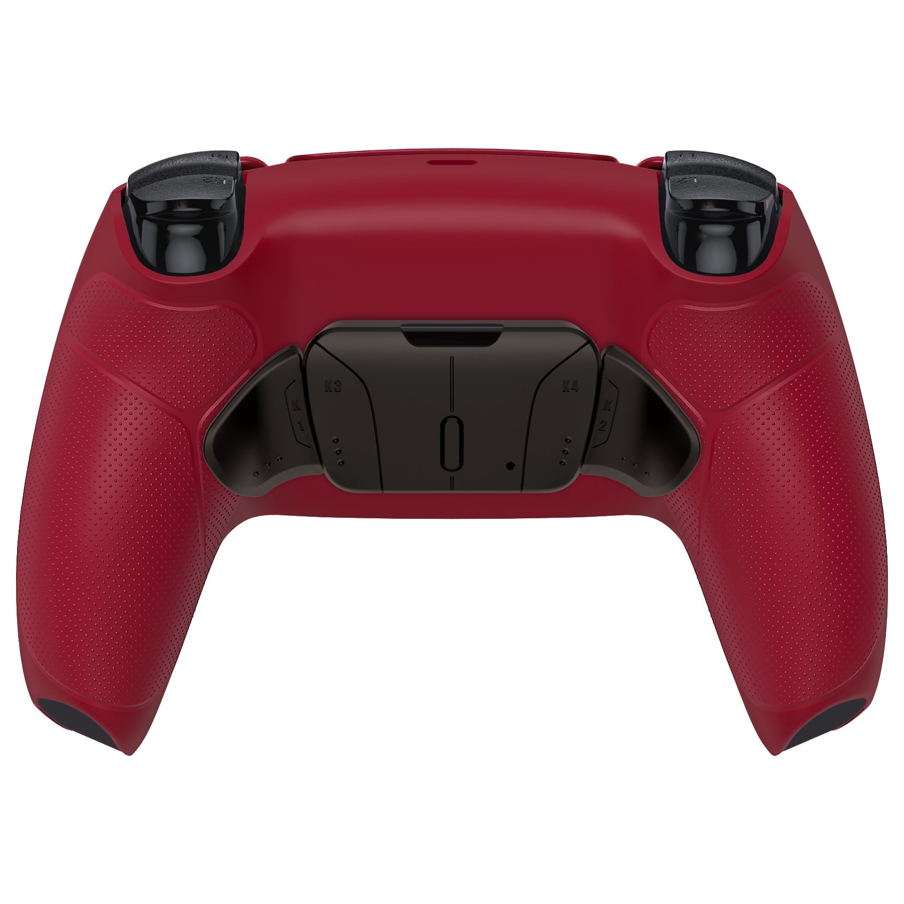 eXtremeRate Black Real Metal Buttons (RMB) Version RISE4 V3 Remap Kit for PS5 Controller BDM-030/040/050 - Rubberized Volcanic Red eXtremeRate