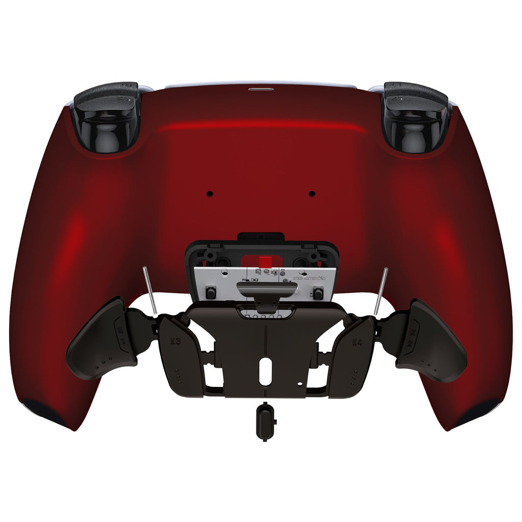eXtremeRate Black Real Metal Buttons (RMB) Version RISE4 V3 Remap Kit for PS5 Controller BDM-030/040/050 - Scarlet Red eXtremeRate