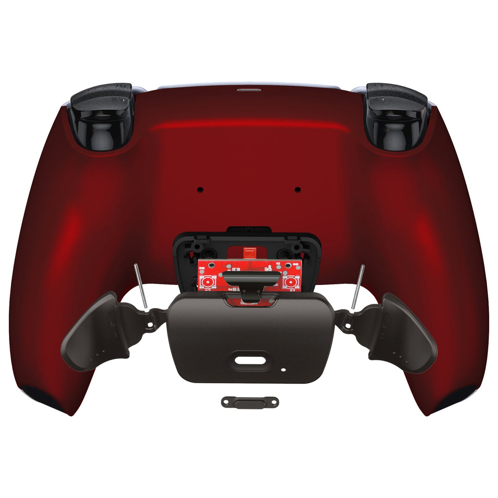 eXtremeRate Black Real Metal Buttons (RMB) Version RISE V3 Remap Kit for PS5 Controller BDM-030/040/050 - Scarlet Red eXtremeRate