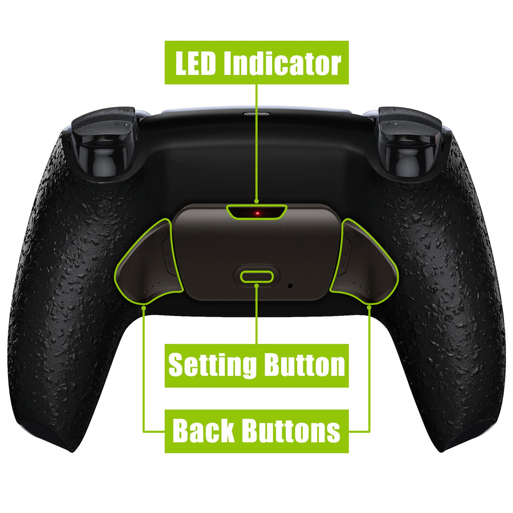 eXtremeRate Black Real Metal Buttons (RMB) Version RISE V3 Remap Kit for PS5 Controller BDM-030/040/050 - Textured Black eXtremeRate