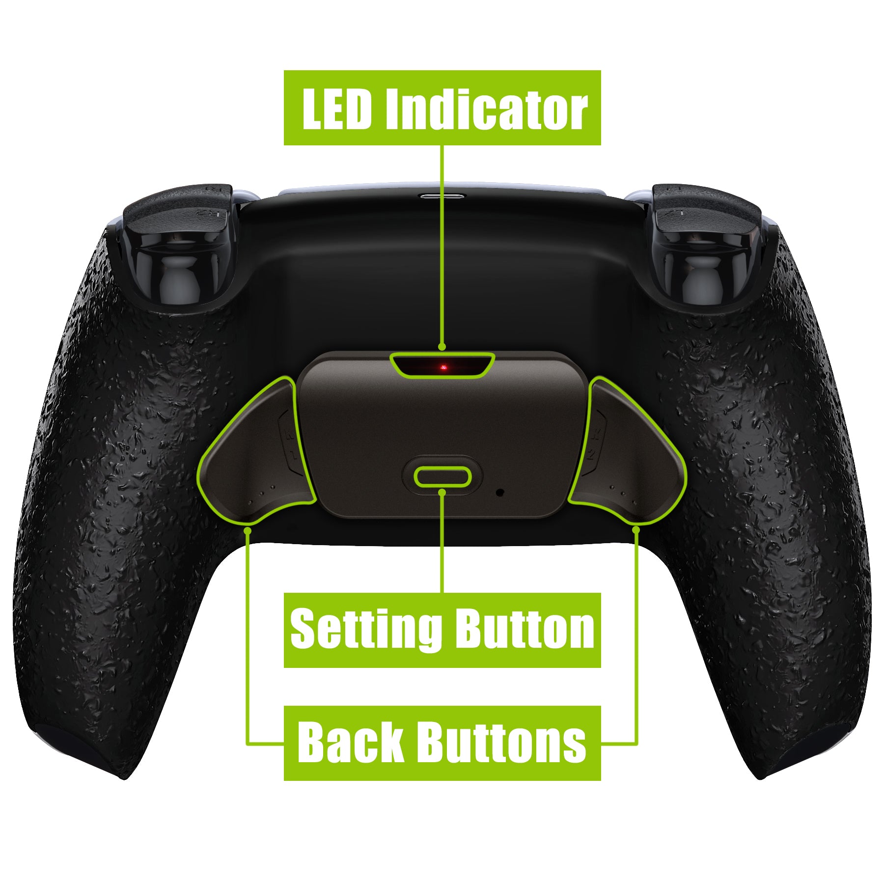 eXtremeRate Black Real Metal Buttons (RMB) Version RISE V3 Remap Kit for PS5 Controller BDM-030/040/050 - Textured Black eXtremeRate