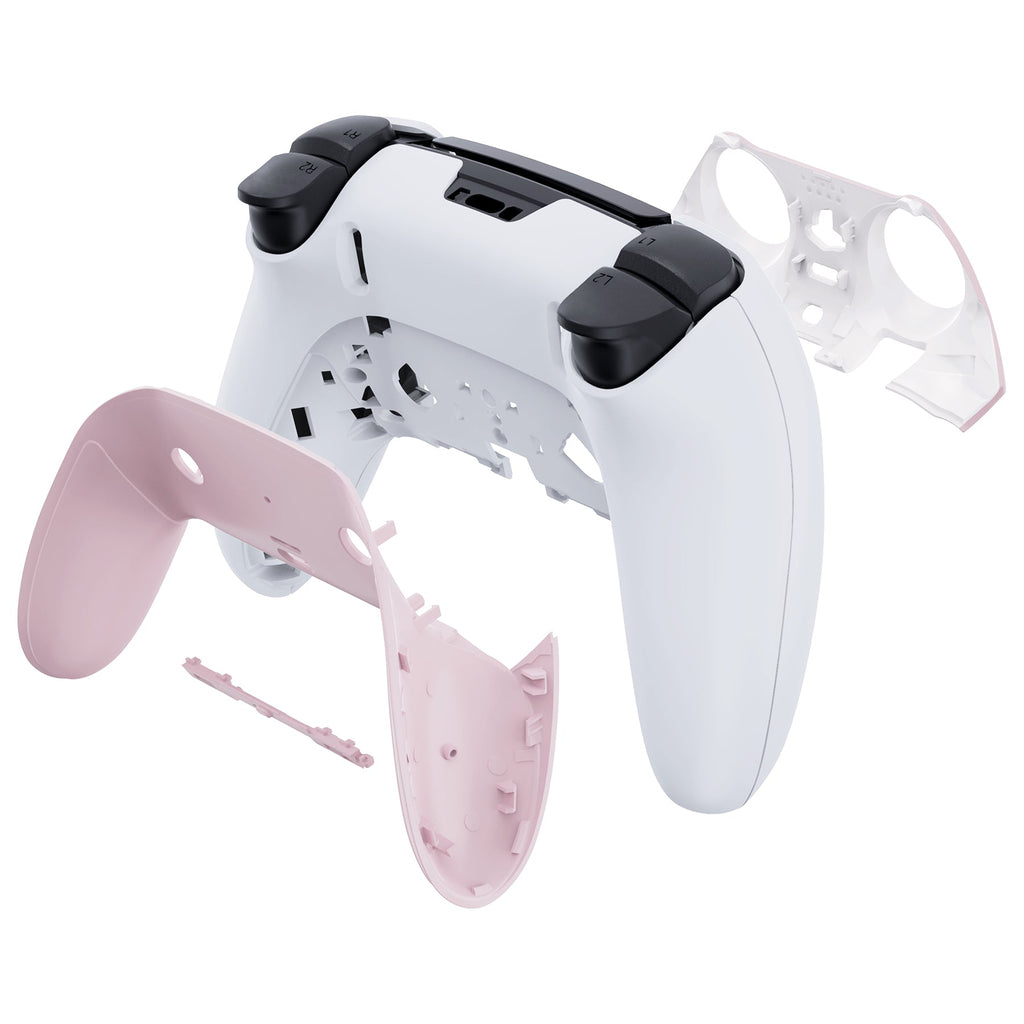 eXtremeRate Replacement Top Bottom Decorative Trim Shell Compatible with PS5 Edge Controller - Cherry Blossoms Pink eXtremeRate