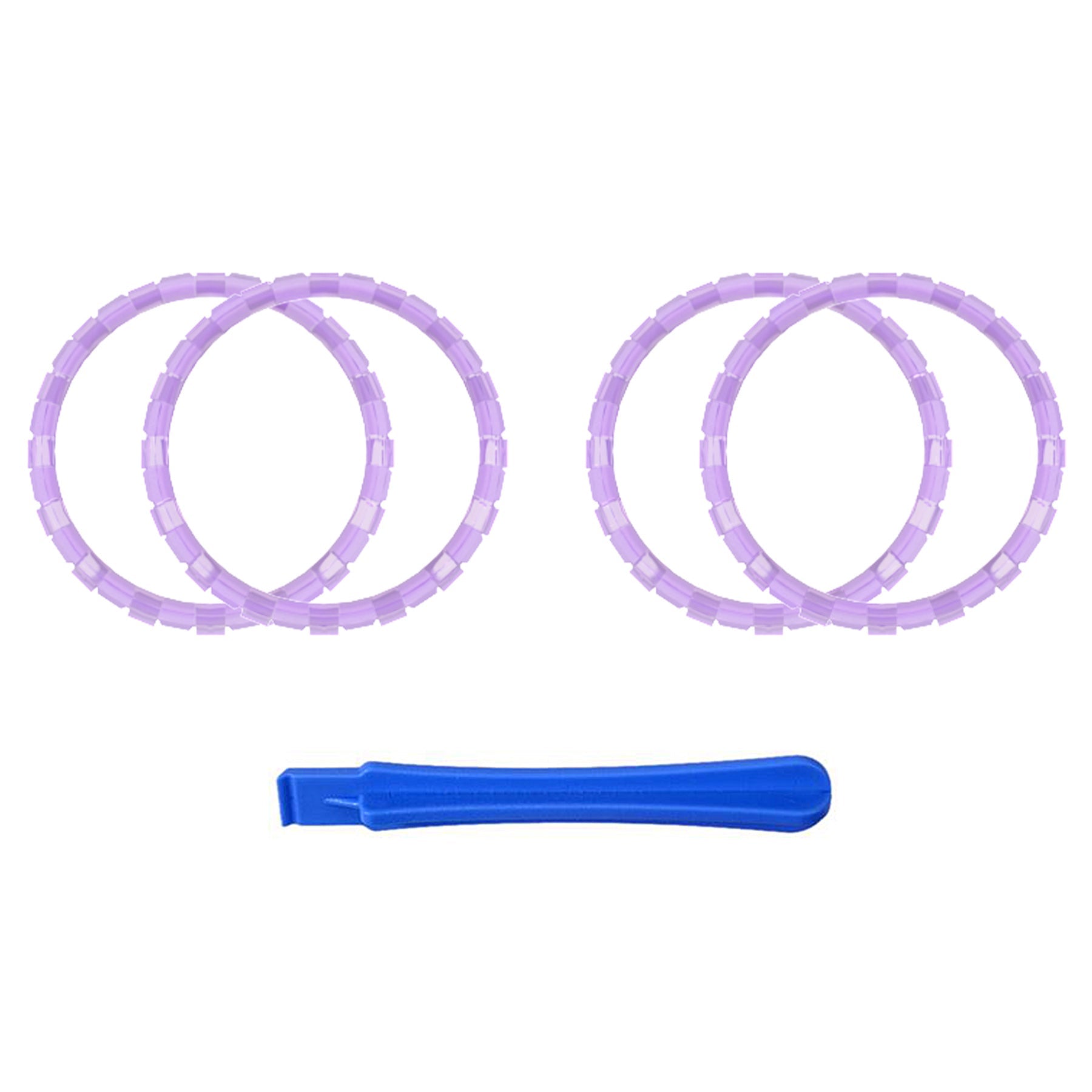 eXtremeRate Custom Replacement Accent Rings for PS5 Controller - Clear Atomic Purple eXtremeRate