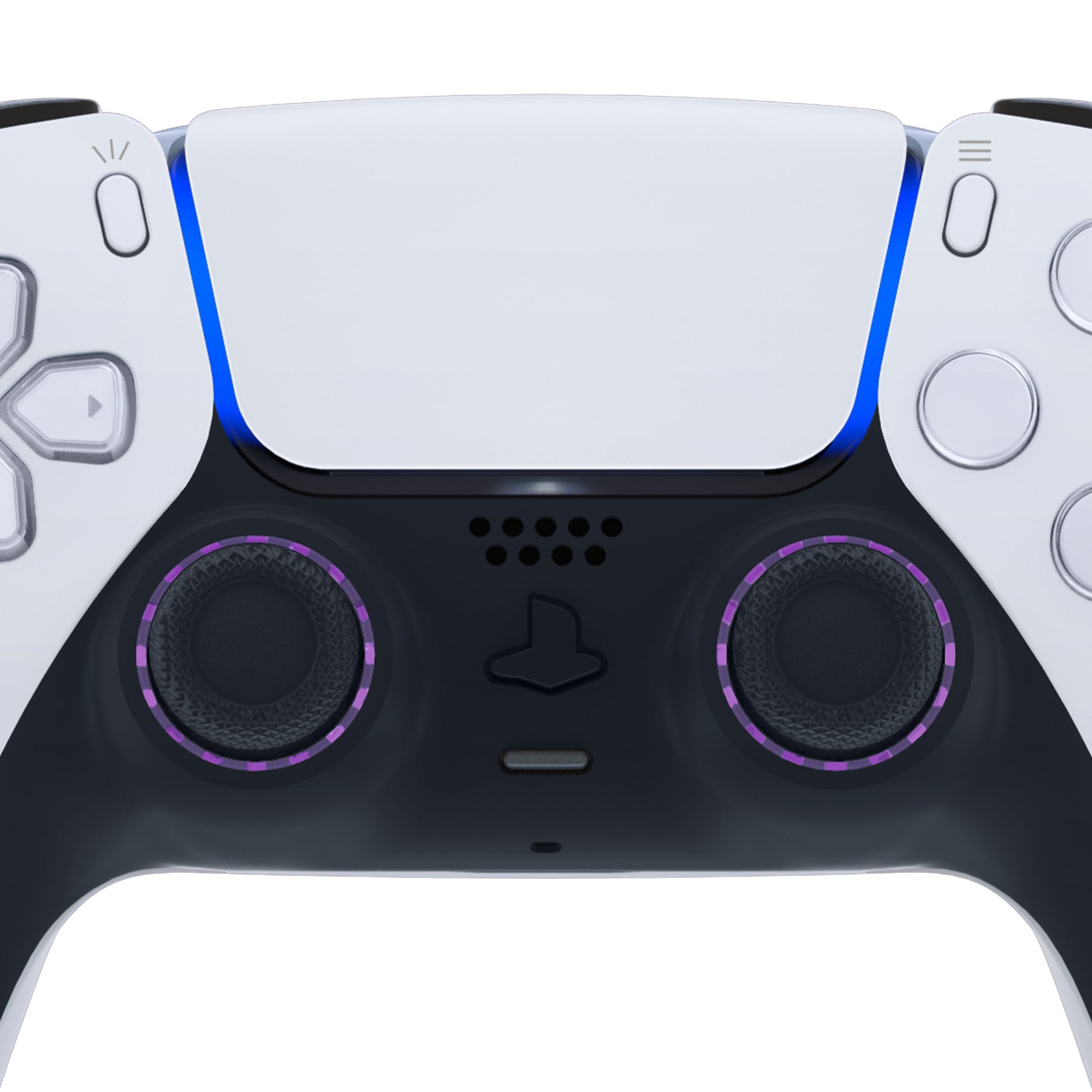 eXtremeRate Custom Replacement Accent Rings for PS5 Controller - Clear Atomic Purple eXtremeRate