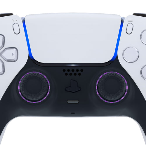 eXtremeRate Custom Replacement Accent Rings for PS5 Controller - Clear Atomic Purple eXtremeRate