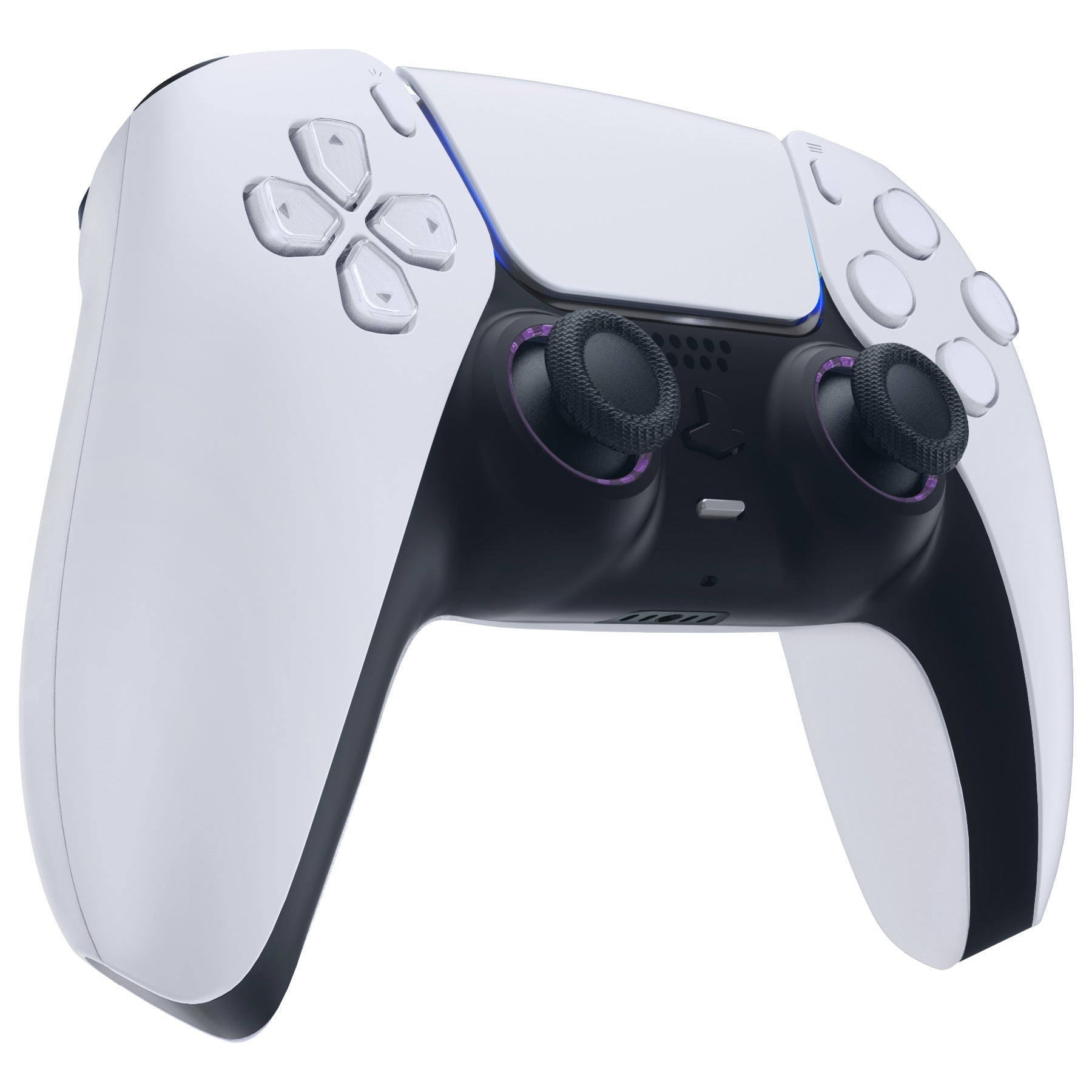 eXtremeRate Custom Replacement Accent Rings for PS5 Controller - Clear Atomic Purple eXtremeRate