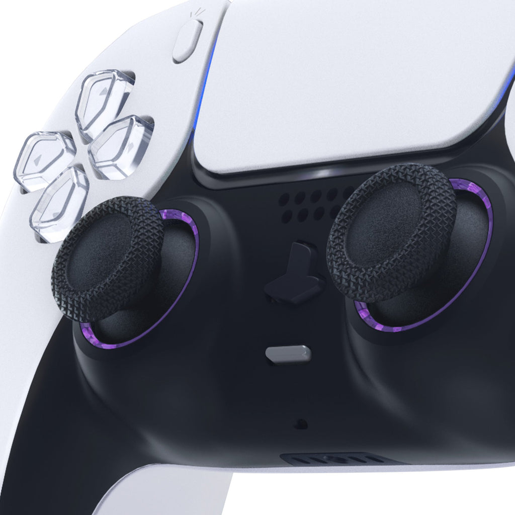 eXtremeRate Custom Replacement Accent Rings for PS5 Controller - Clear Atomic Purple eXtremeRate