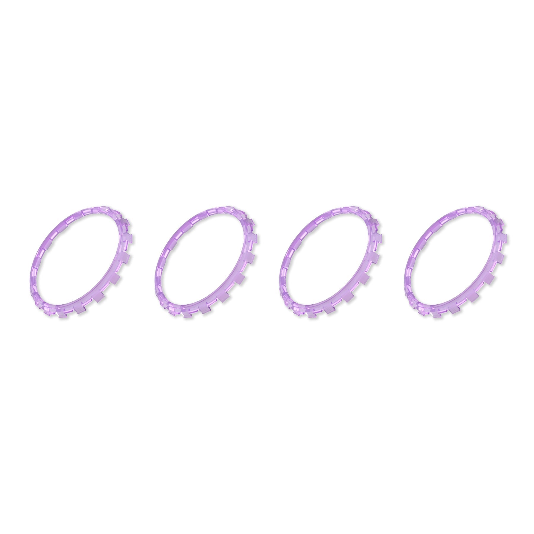 eXtremeRate Custom Replacement Accent Rings for PS5 Controller - Clear Atomic Purple eXtremeRate