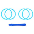 eXtremeRate Custom Replacement Accent Rings for PS5 Controller - Clear Cyan Blue eXtremeRate