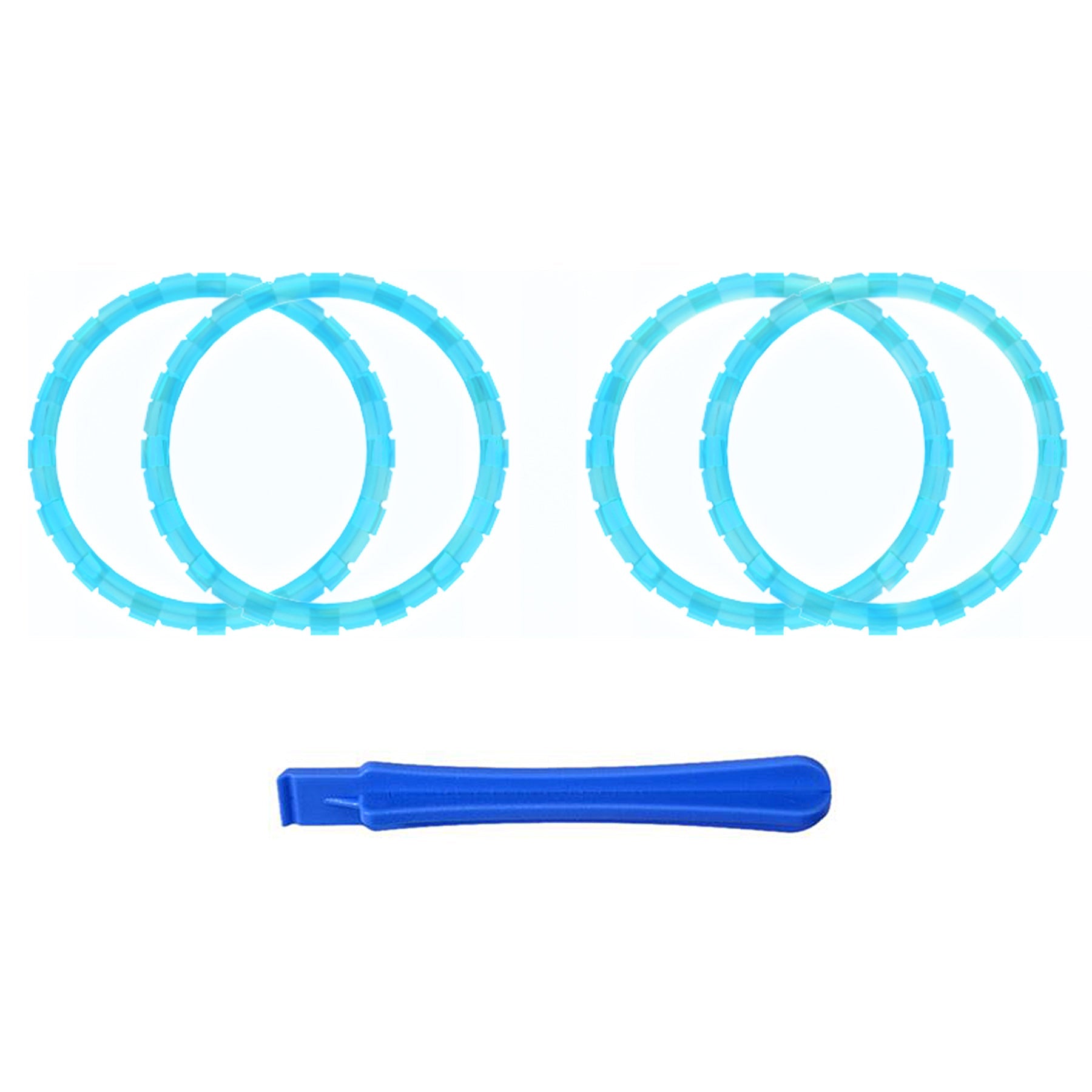 eXtremeRate Custom Replacement Accent Rings for PS5 Controller - Clear Cyan Blue eXtremeRate