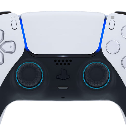 eXtremeRate Custom Replacement Accent Rings for PS5 Controller - Clear Cyan Blue eXtremeRate