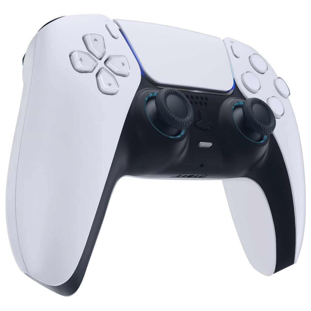 eXtremeRate Custom Replacement Accent Rings for PS5 Controller - Clear Cyan Blue eXtremeRate