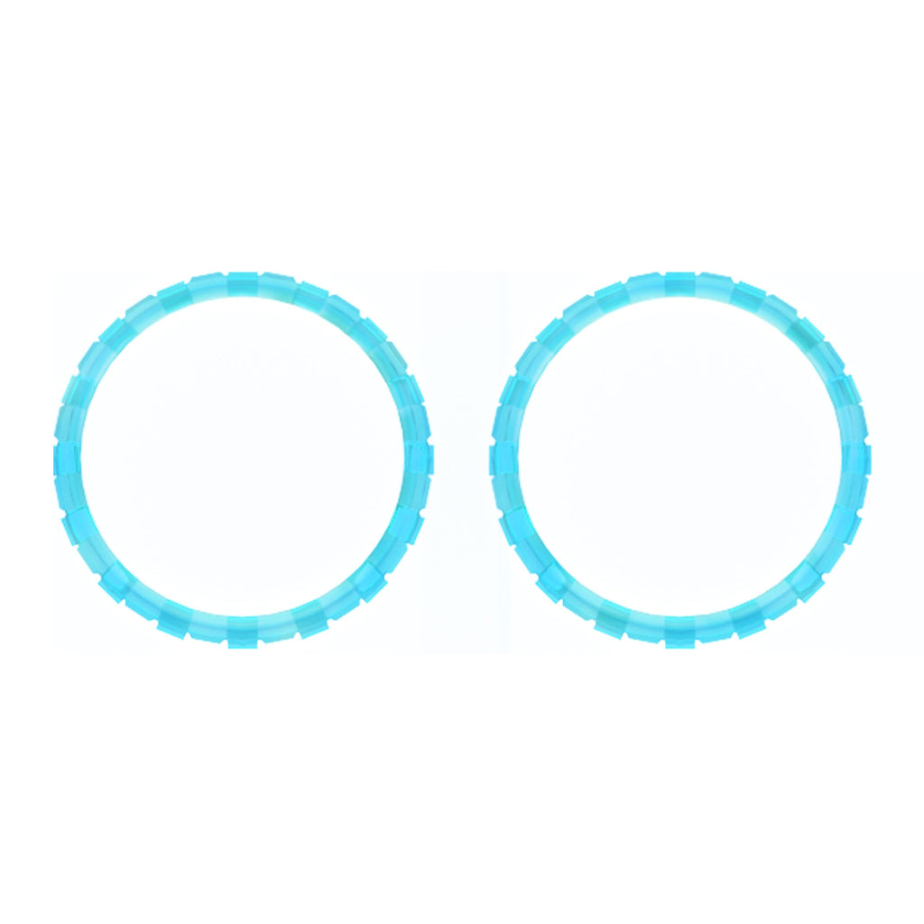 eXtremeRate Custom Replacement Accent Rings for PS5 Controller - Clear Cyan Blue eXtremeRate