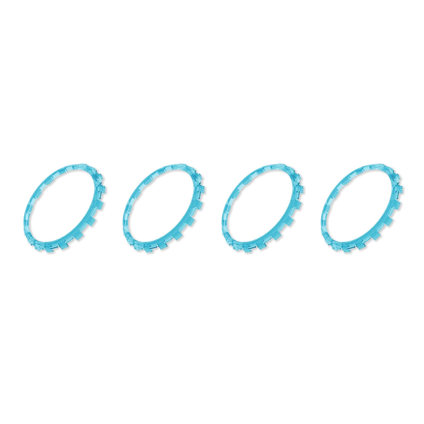 eXtremeRate Custom Replacement Accent Rings for PS5 Controller - Clear Cyan Blue eXtremeRate