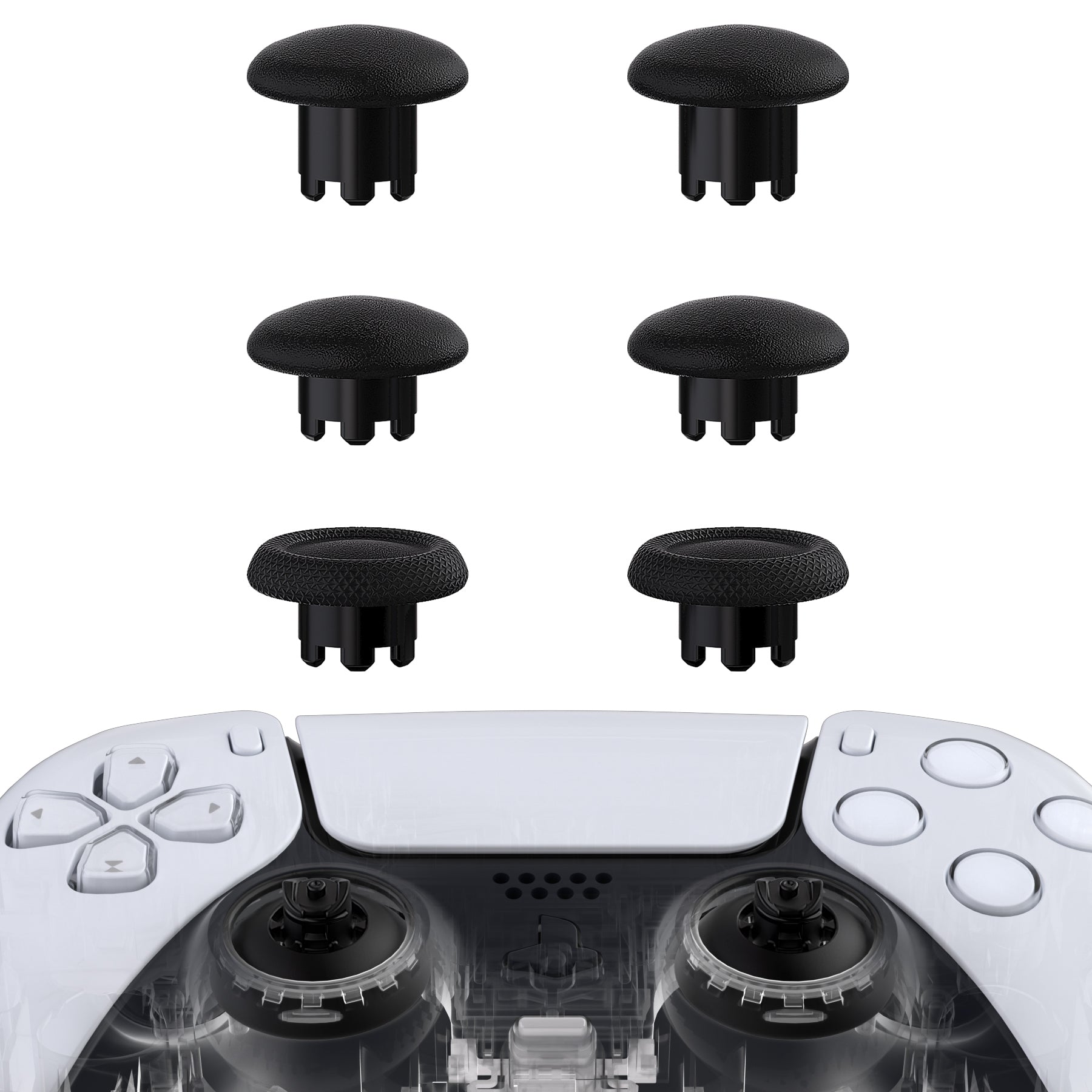 eXtremeRate EDGE Sticks Replacement Interchangeable Thumbsticks for PS5 & PS4 All Model Controllers - Black eXtremeRate