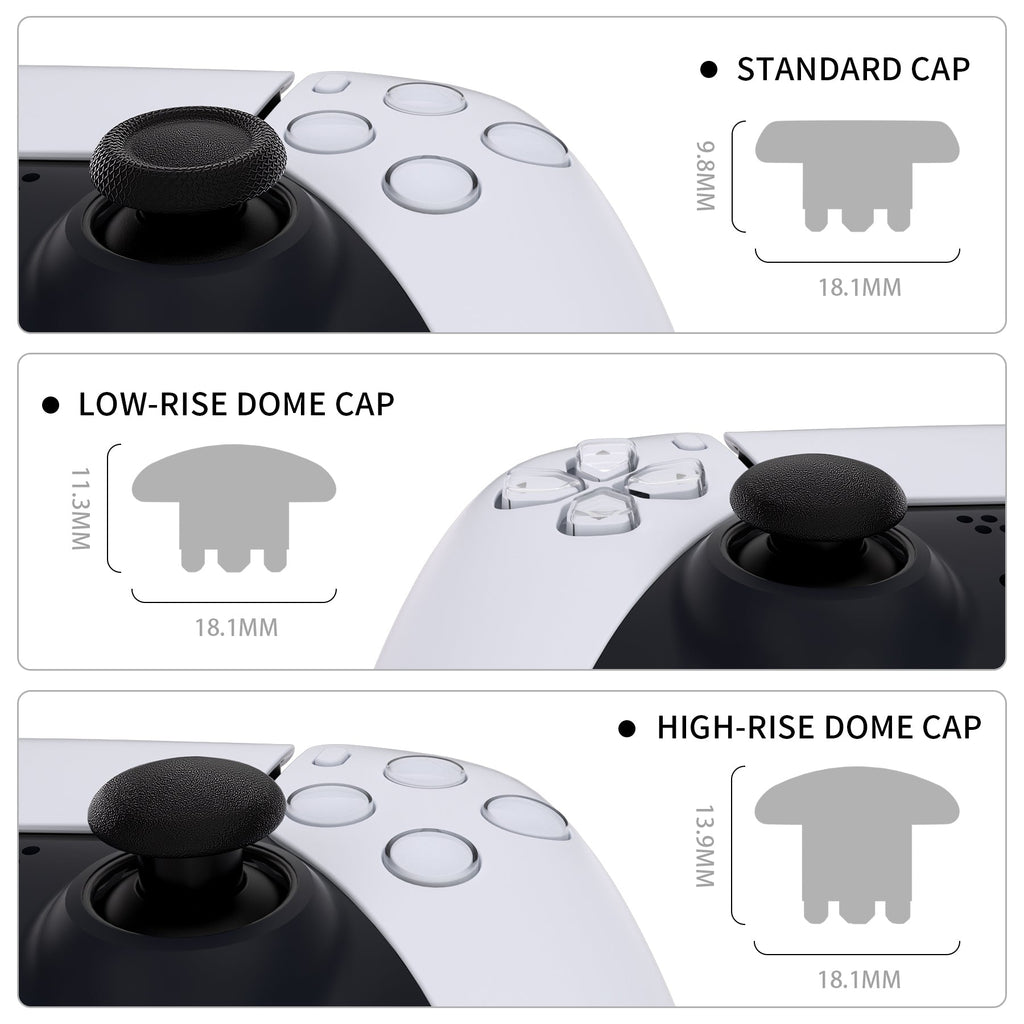 eXtremeRate EDGE Sticks Replacement Interchangeable Thumbsticks for PS5 & PS4 All Model Controllers - Black eXtremeRate