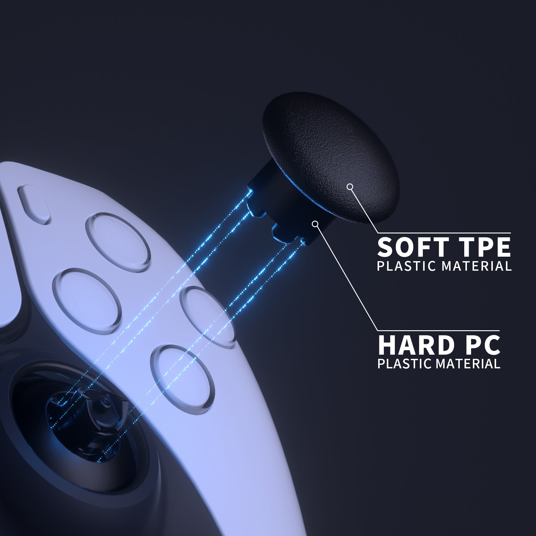 eXtremeRate EDGE Sticks Replacement Interchangeable Thumbsticks for PS5 & PS4 All Model Controllers - Black eXtremeRate