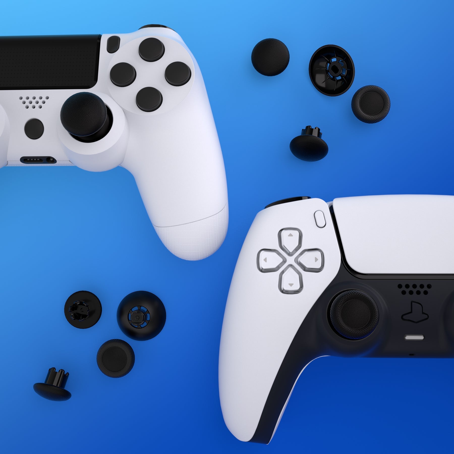 eXtremeRate EDGE Sticks Replacement Interchangeable Thumbsticks for PS5 & PS4 All Model Controllers - Black eXtremeRate