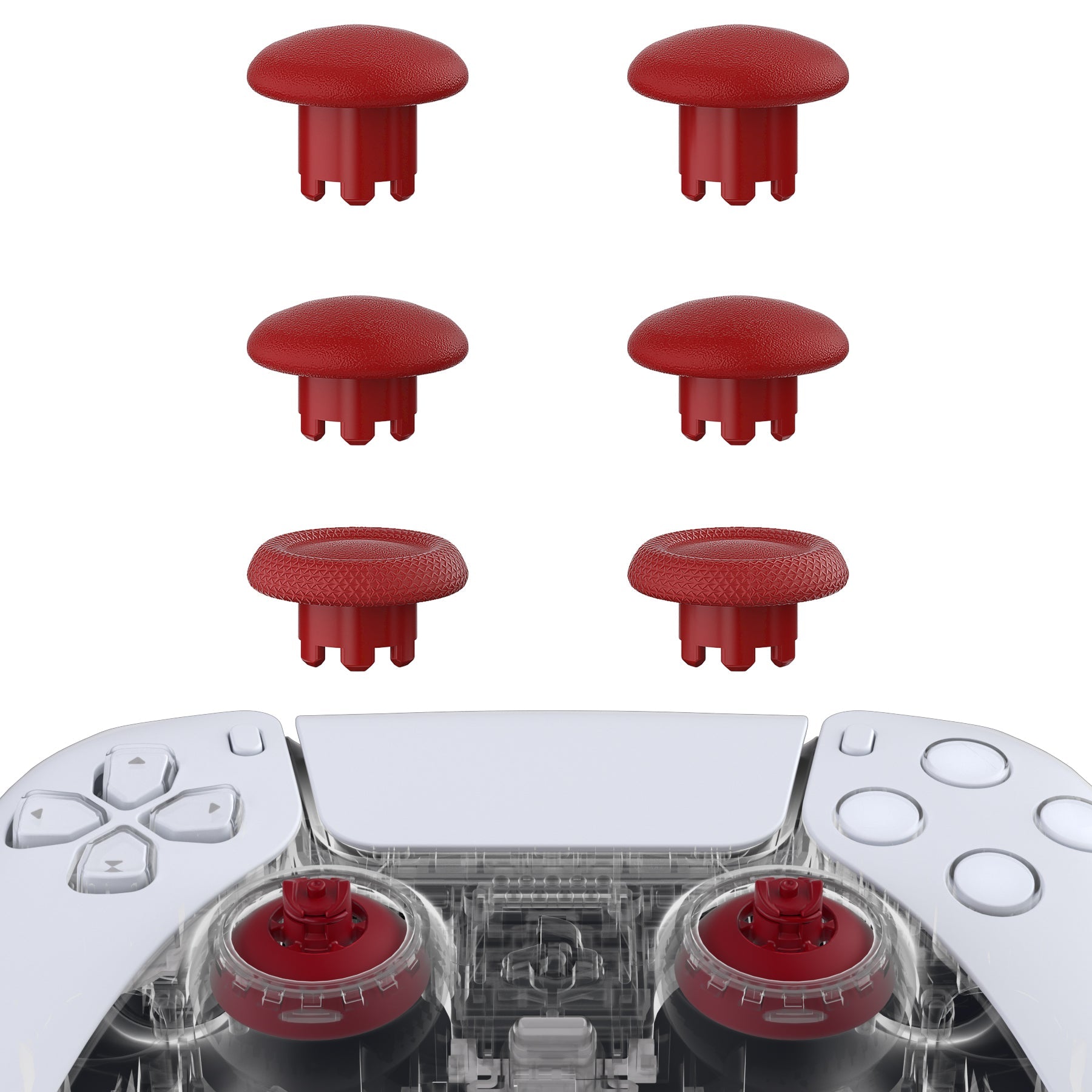 eXtremeRate EDGE Sticks Replacement Interchangeable Thumbsticks for PS5 & PS4 All Model Controllers - Carmine Red eXtremeRate