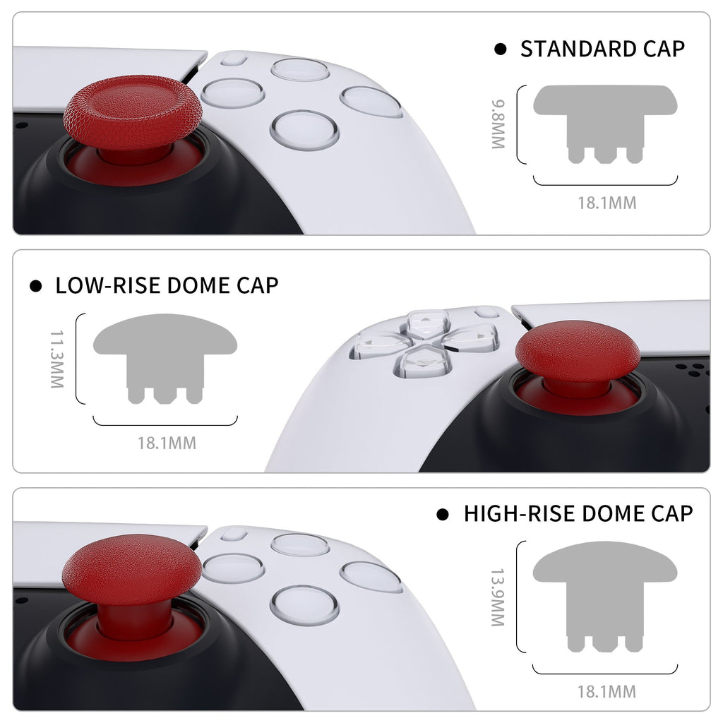 eXtremeRate EDGE Sticks Replacement Interchangeable Thumbsticks for PS5 & PS4 All Model Controllers - Carmine Red eXtremeRate
