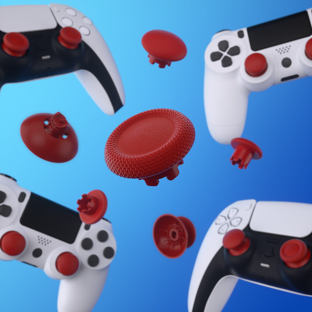 eXtremeRate EDGE Sticks Replacement Interchangeable Thumbsticks for PS5 & PS4 All Model Controllers - Carmine Red eXtremeRate