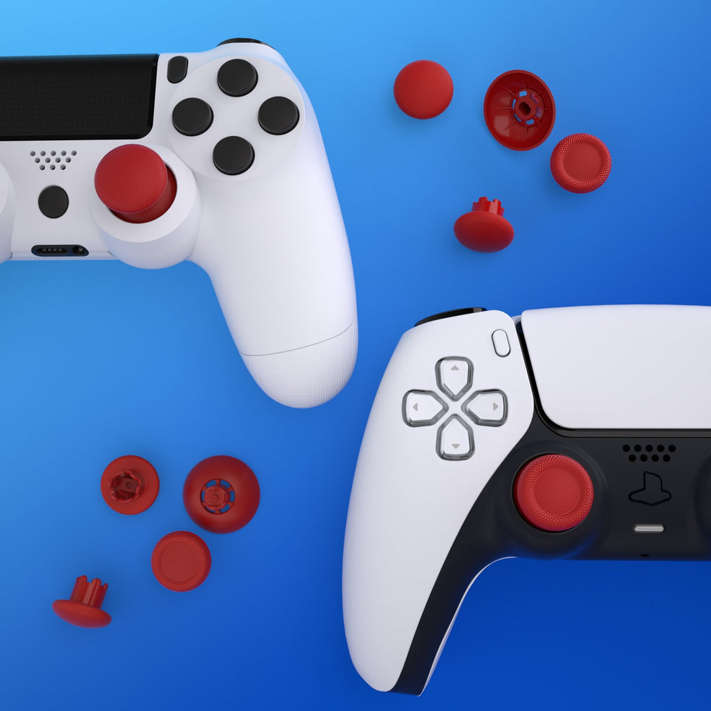 eXtremeRate EDGE Sticks Replacement Interchangeable Thumbsticks for PS5 & PS4 All Model Controllers - Carmine Red eXtremeRate