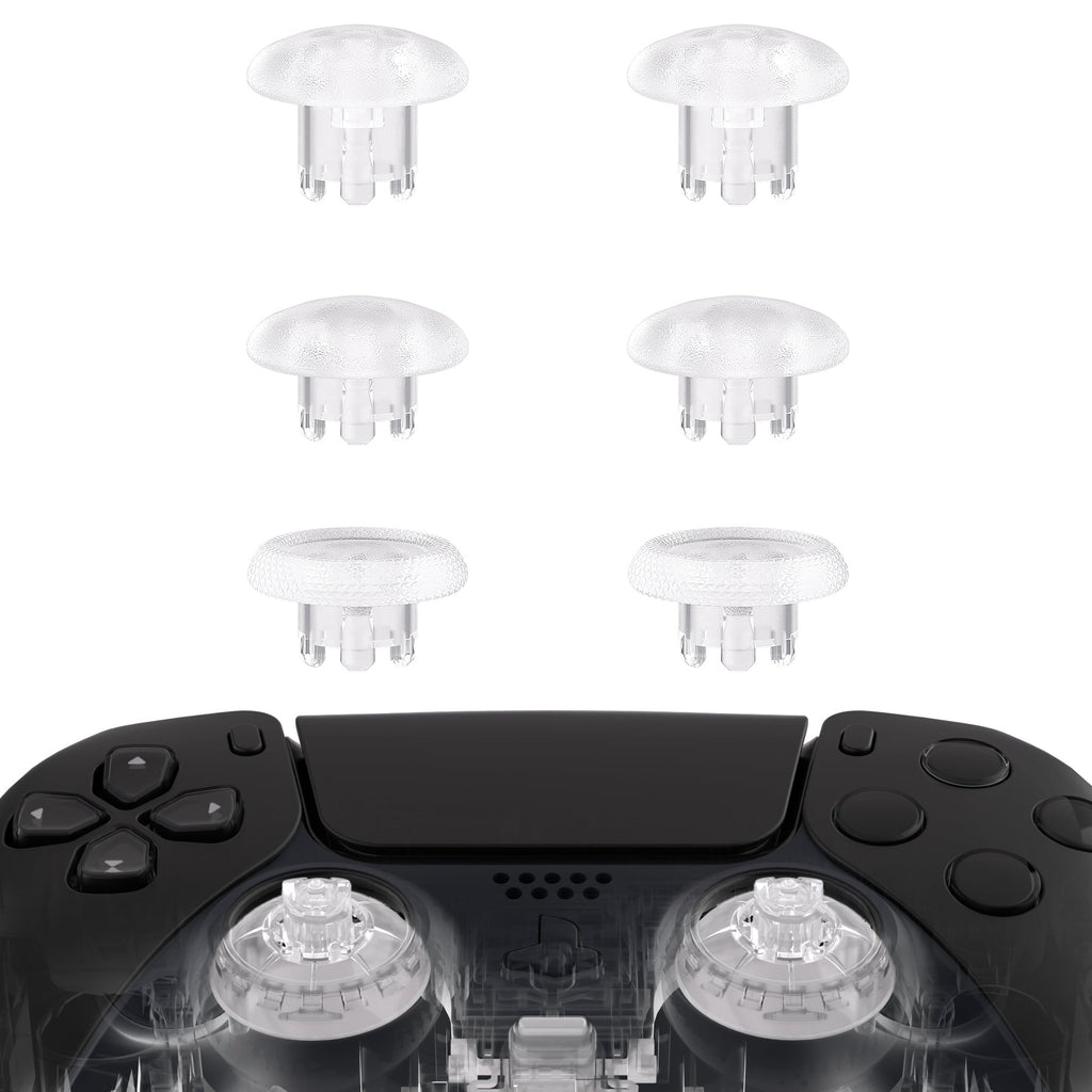 eXtremeRate EDGE Sticks Replacement Interchangeable Thumbsticks for PS5 & PS4 All Model Controllers - Clear eXtremeRate
